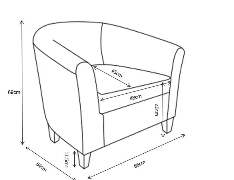 Beige Tartan Tub Chair Armchair Accent Seat Lounge Bedroom Reading Corner