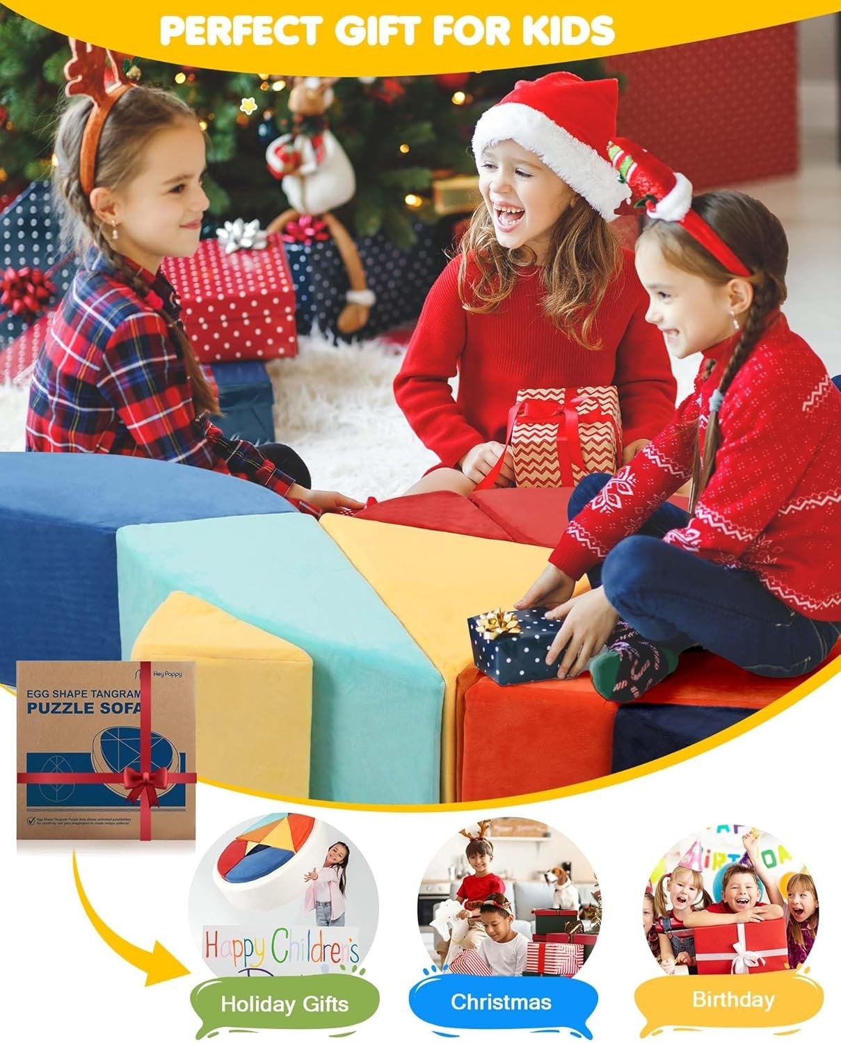 Kids Modular Egg-Shape Play Sofa with Ball Pit – Creative Puzzle Couch