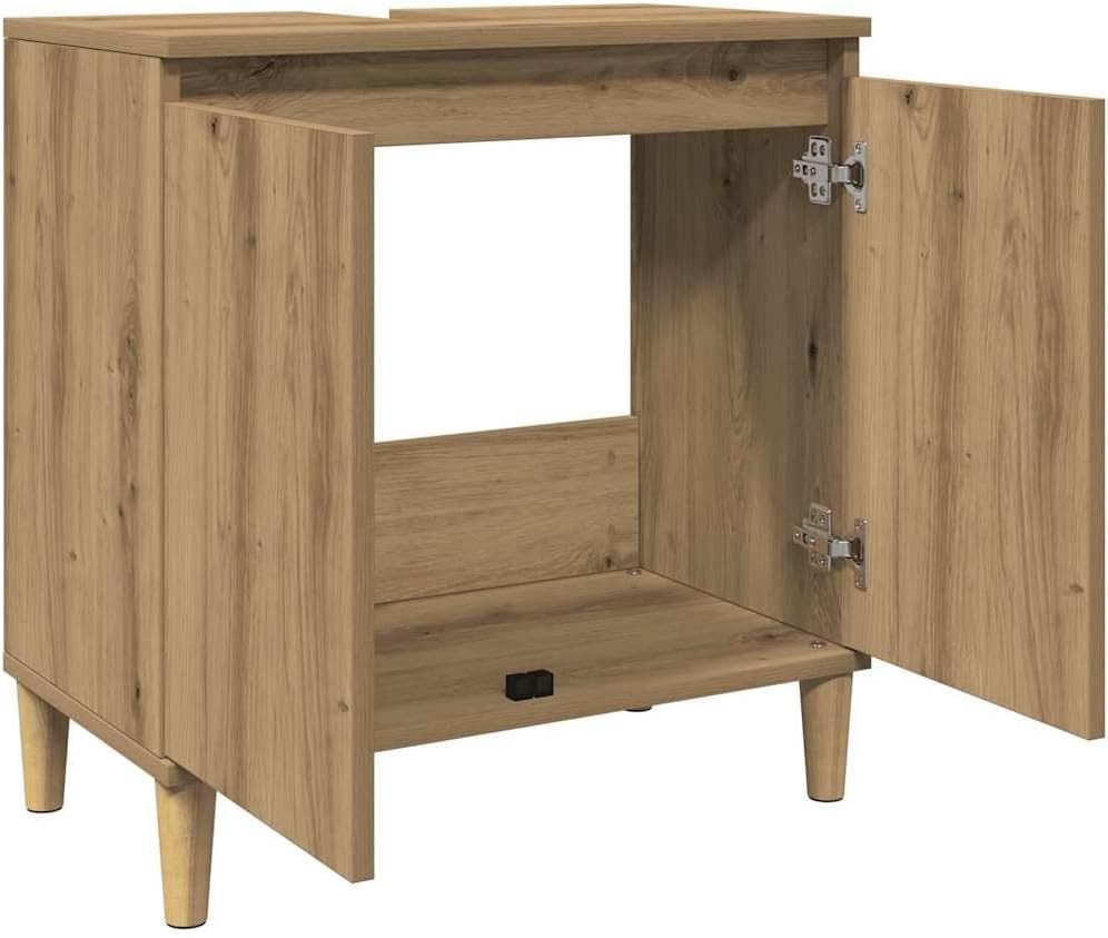 Artisan Oak Under Sink Bathroom Cabinet 58x33x60cm – Modern Vanity Storage Unit