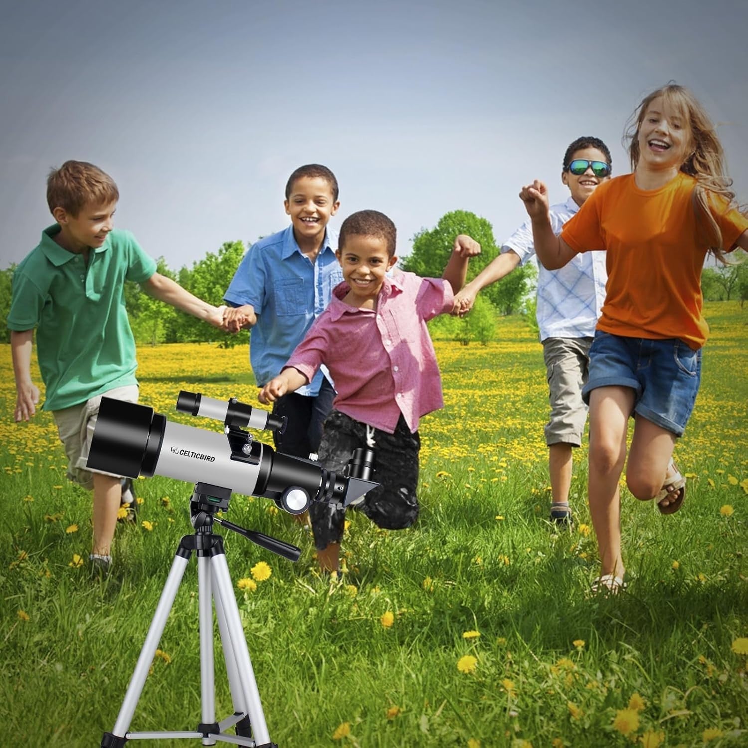 70mm Aperture 400mm Astronomical Refracting Telescope for Kids & Adults