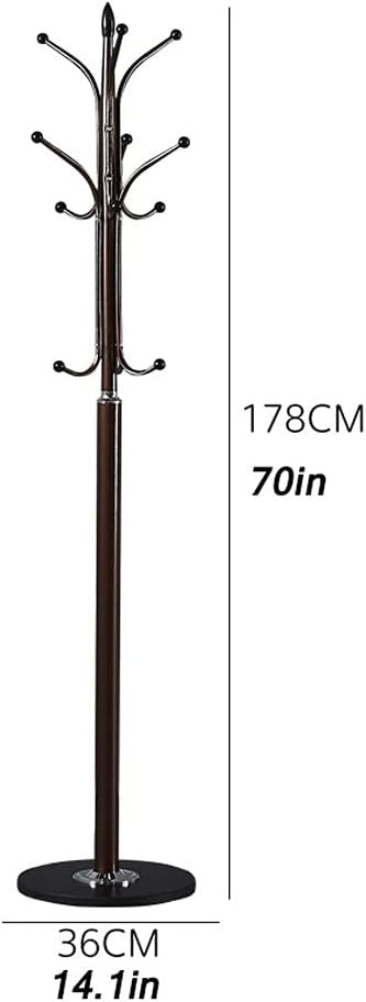 Modern Pink Metal Coat Rack Stand | Freestanding Hall Tree with Hooks & Base