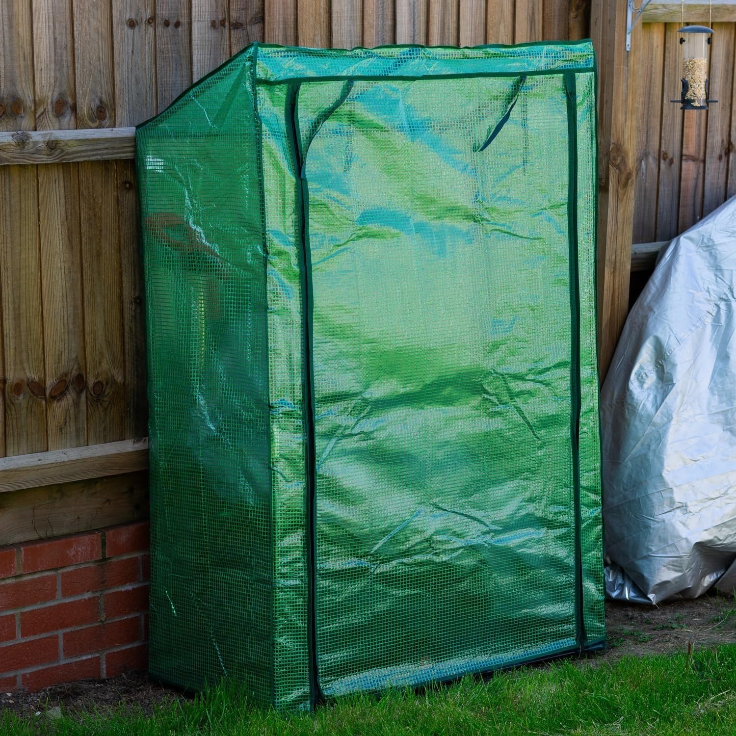 Reinforced Tomato Greenhouse with Zip Door Weatherproof PE 100x50x150cm