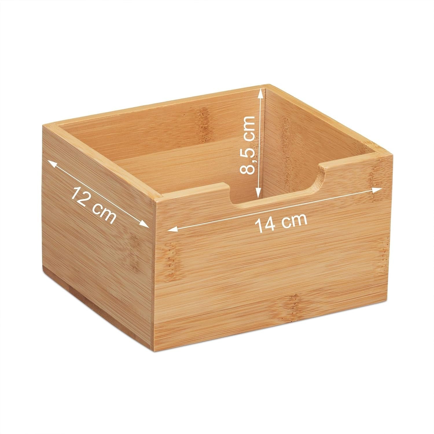 Desk Organizer Bamboo 6 Compartments 2 Drawers Office Storage Box