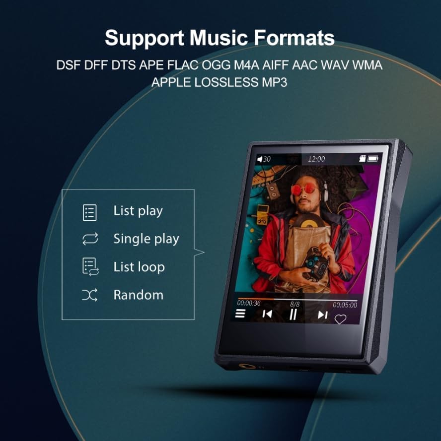HiFi MP3 Player Bluetooth Full Touch 32GB DSD 1TB