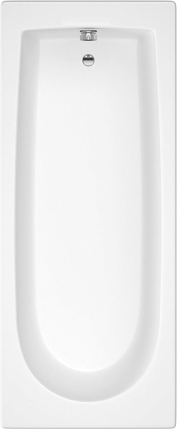 Modern White Gloss Single Ended Acrylic Bath 1800x800mm Curved Bathtub