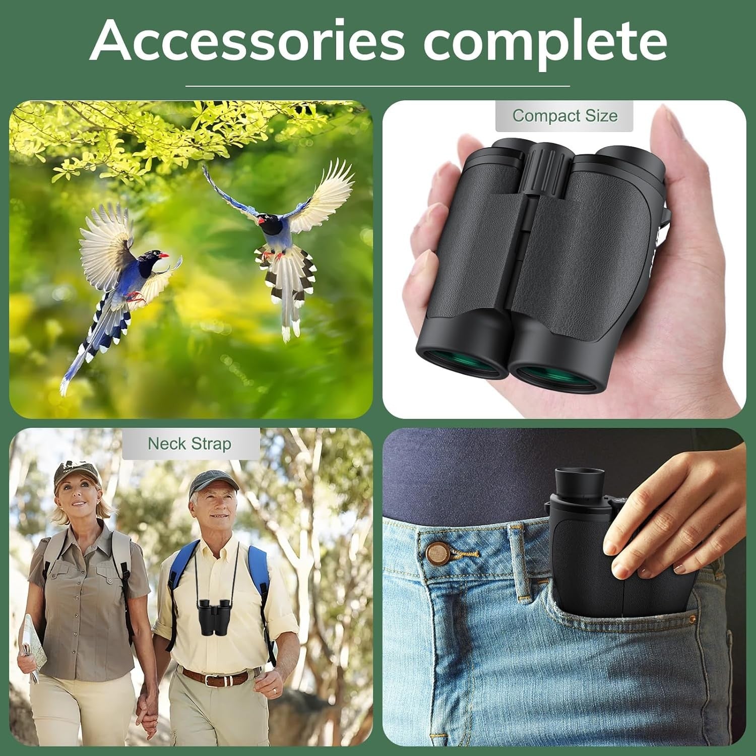 20x32 High Power Compact Binoculars Portable Wide View HD Travel Outdoor