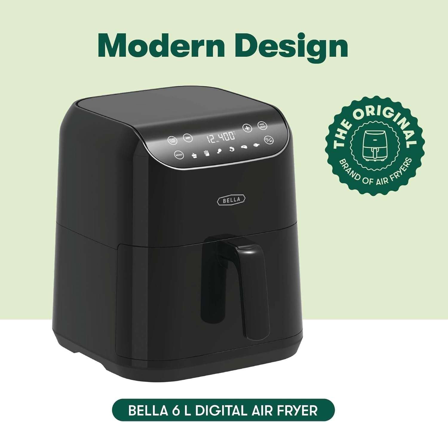 6L Touchscreen Air Fryer 1500W 6in1 Presets Nonstick Dishwasher Safe