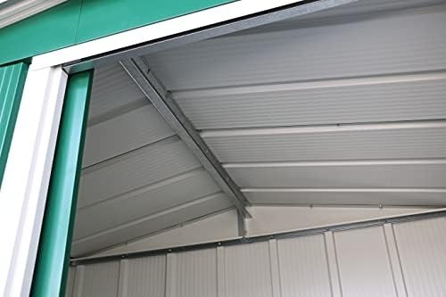 Metal Garden Storage Shed 5x4ft Waterproof Outdoor Tool & Bike Shed Green
