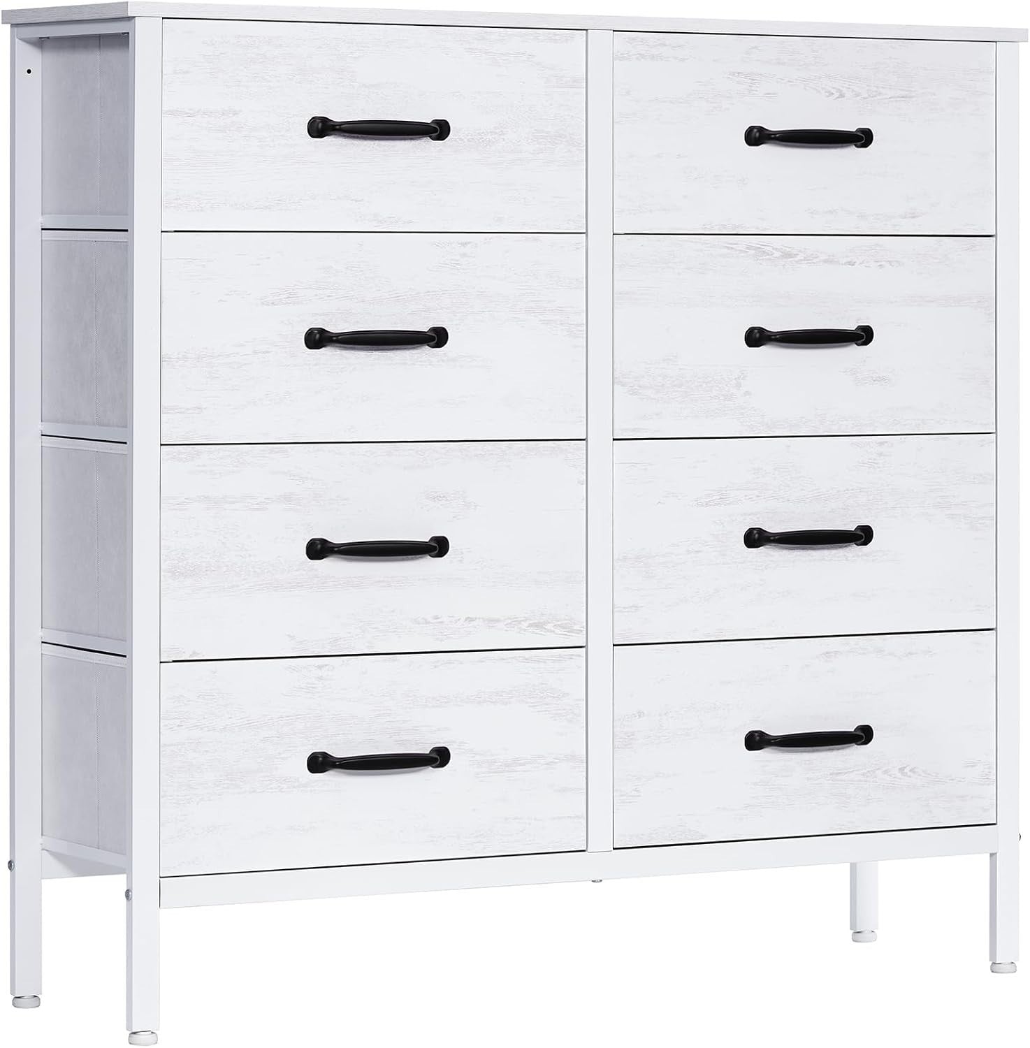 8 Drawer Wide White Chest Storage Cabinet Bedroom Dresser Modern
