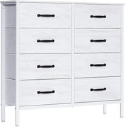 8 Drawer Wide White Chest Storage Cabinet Bedroom Dresser Modern