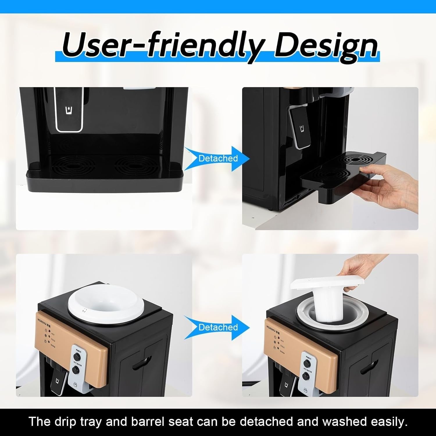 Top Loading Water Cooler Hot Cold Dispenser Countertop 3 Temp Settings
