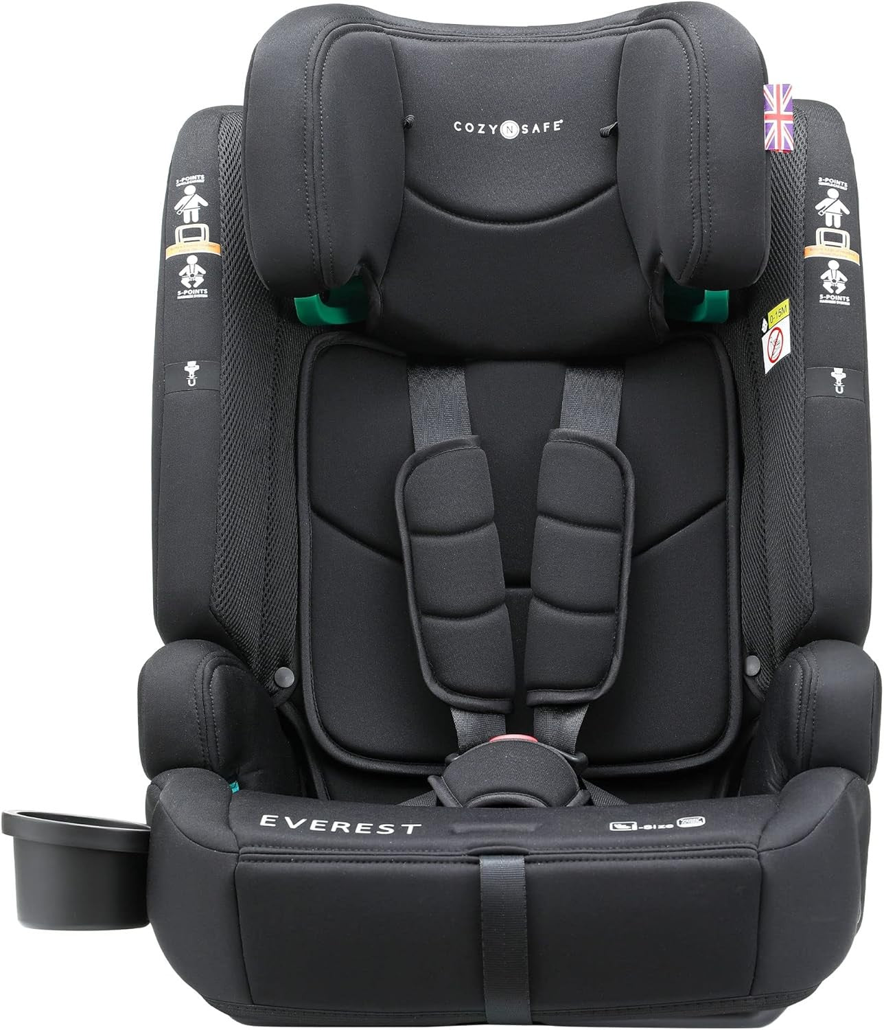 i-Size Child Car Seat ISOFIX High Back Booster 5-Point Harness 9–36kg