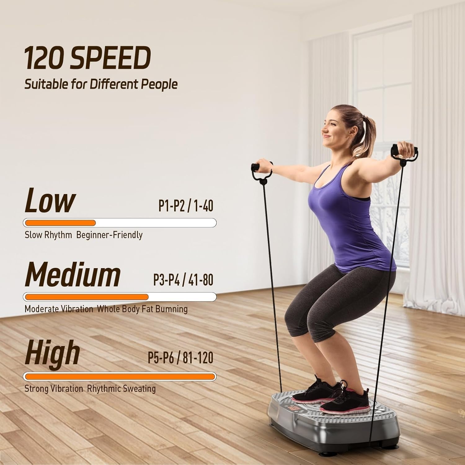 Silver Grey Vibration Plate Exercise Machine Weight Loss Lymphatic Drainage