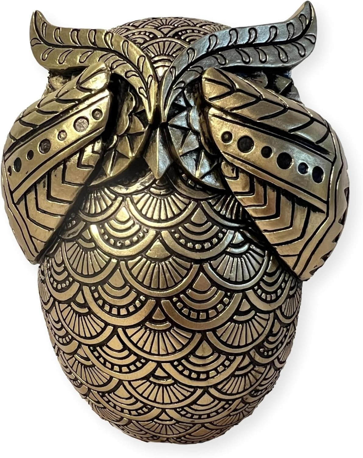 Gold Owl Ornament 13cm Polystone Figurine Elegant Home Decor Sculpture Gift