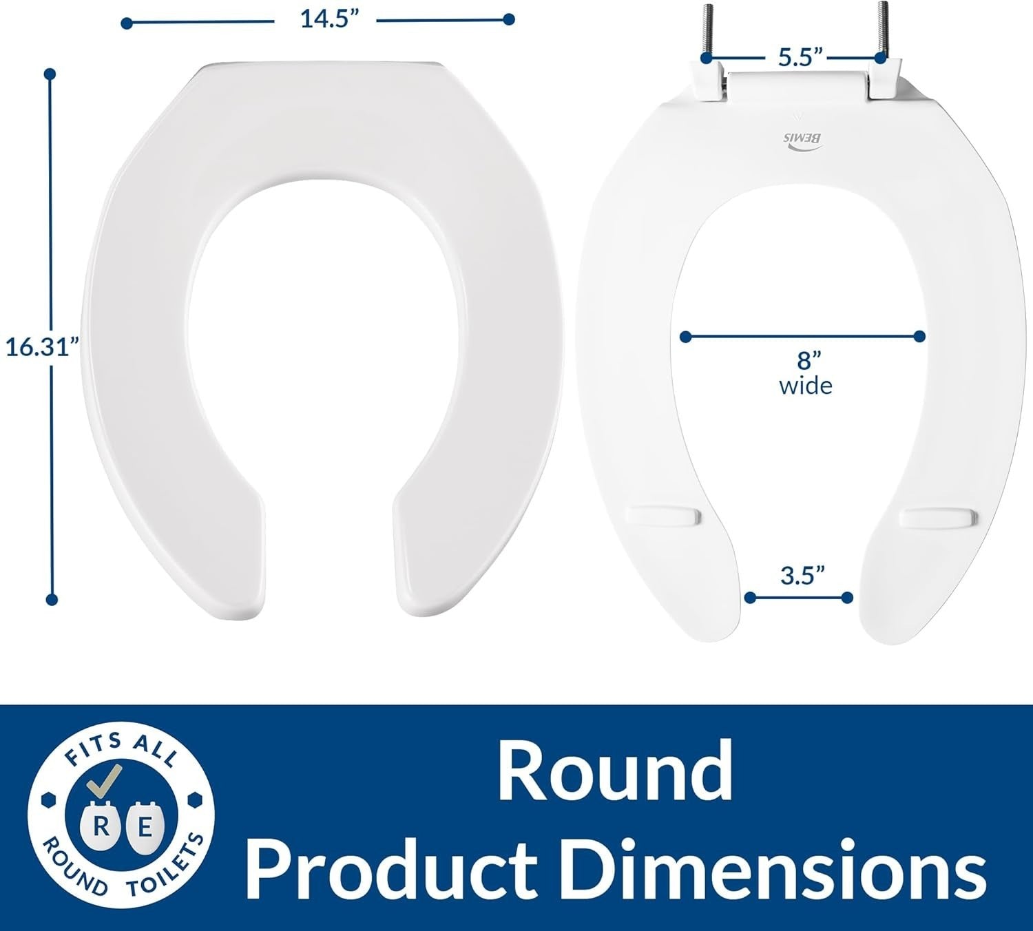 White Round Toilet Seat | Commercial, Stay-Tite, Heavy-Duty