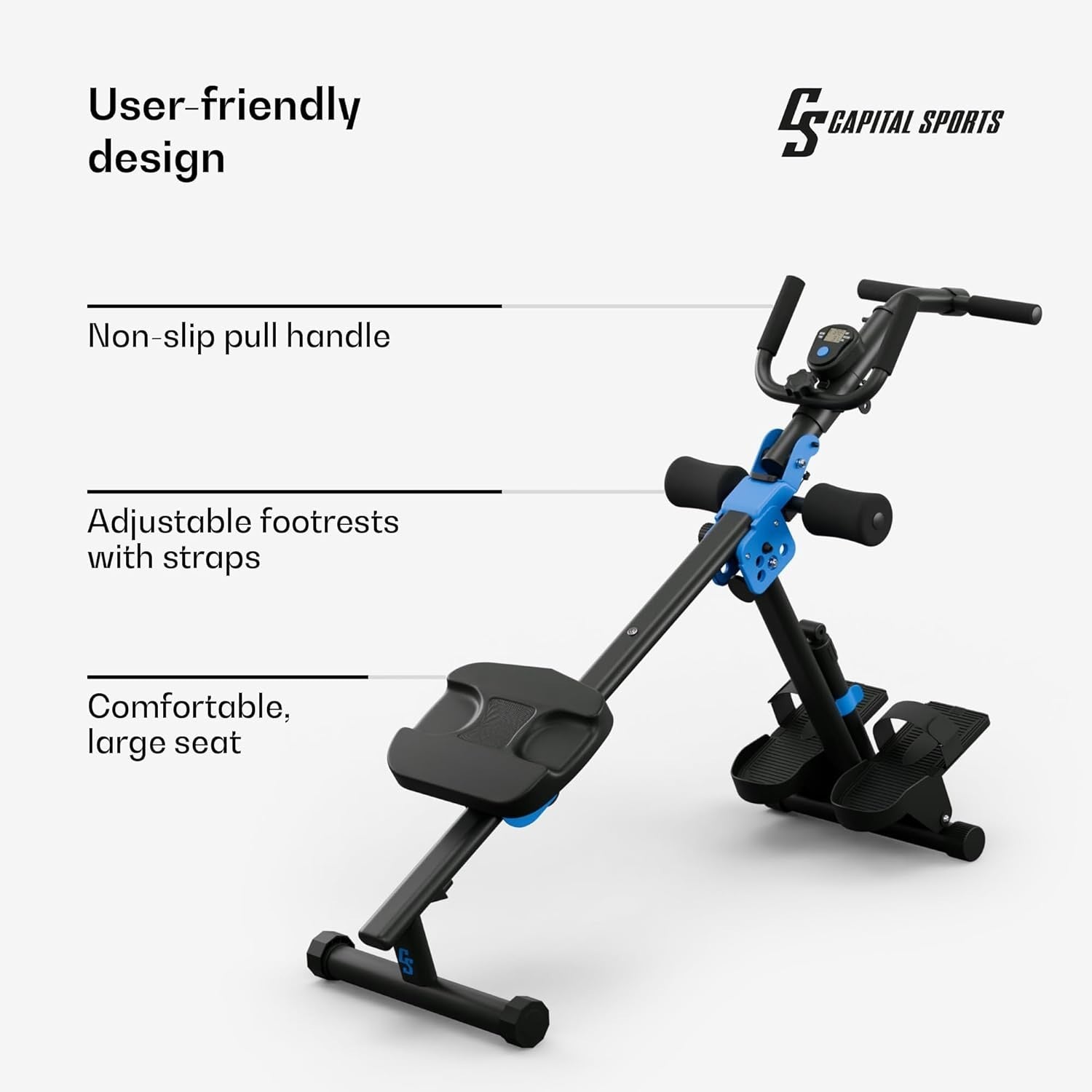 Foldable Magnetic Rowing Machine Quiet 8-Level Resistance LCD Home Rower