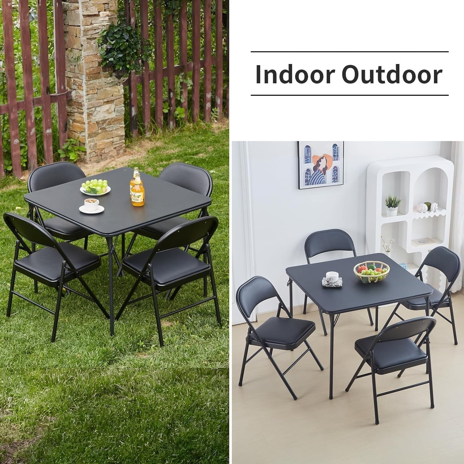 Compact Folding Square Table - Portable, Lightweight, Indoor Outdoor Use