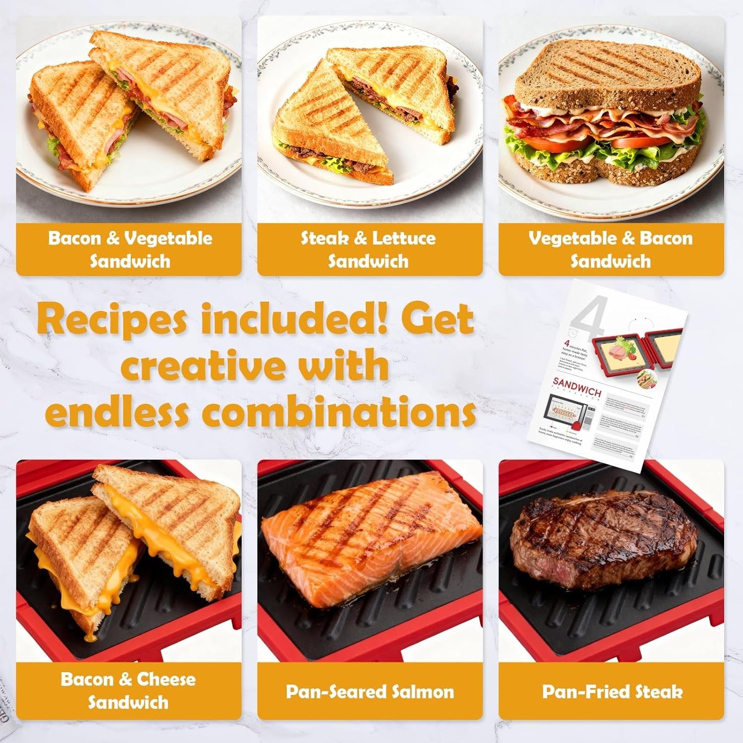 Microwave Toastie Sandwich Maker Panini Breakfast Quick Cooking Red