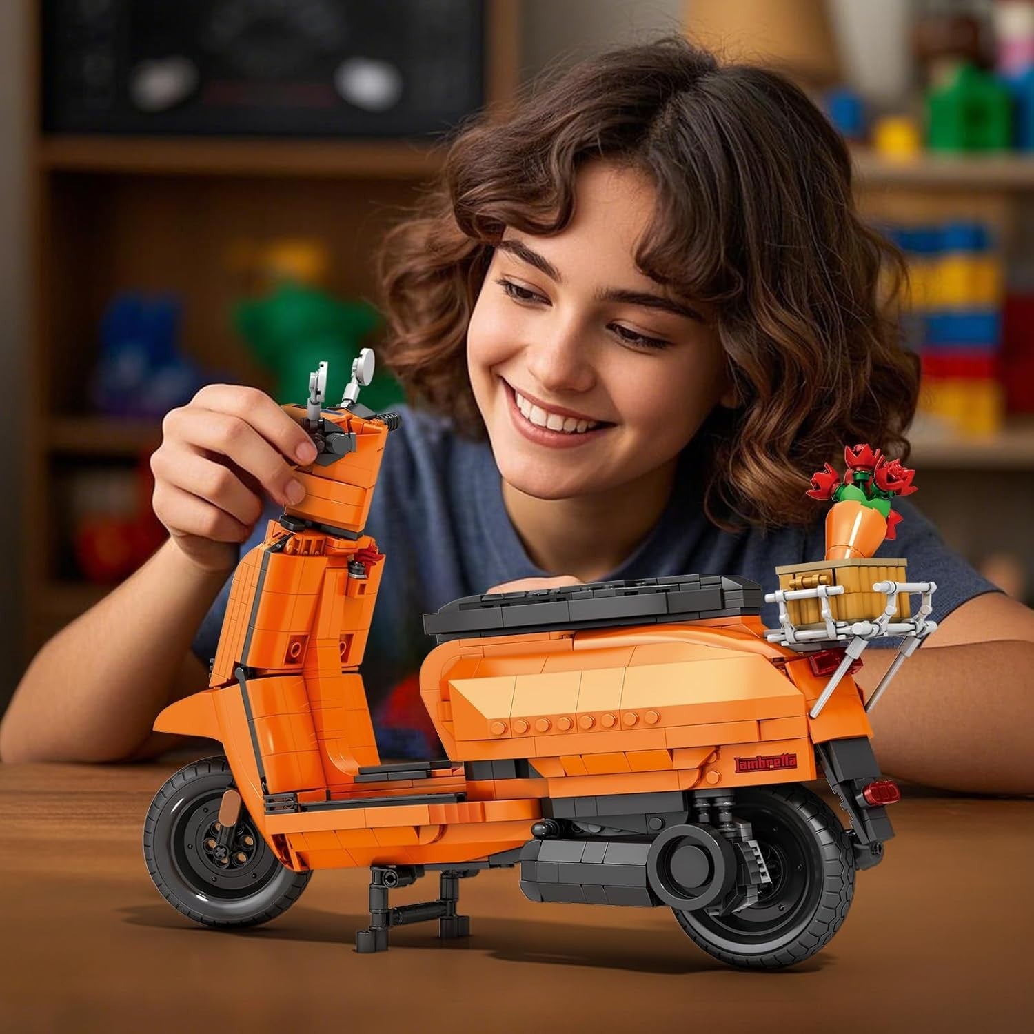 Motorcycle Building Block Toy with Display Stand, 1169 PCS, Creative Fun
