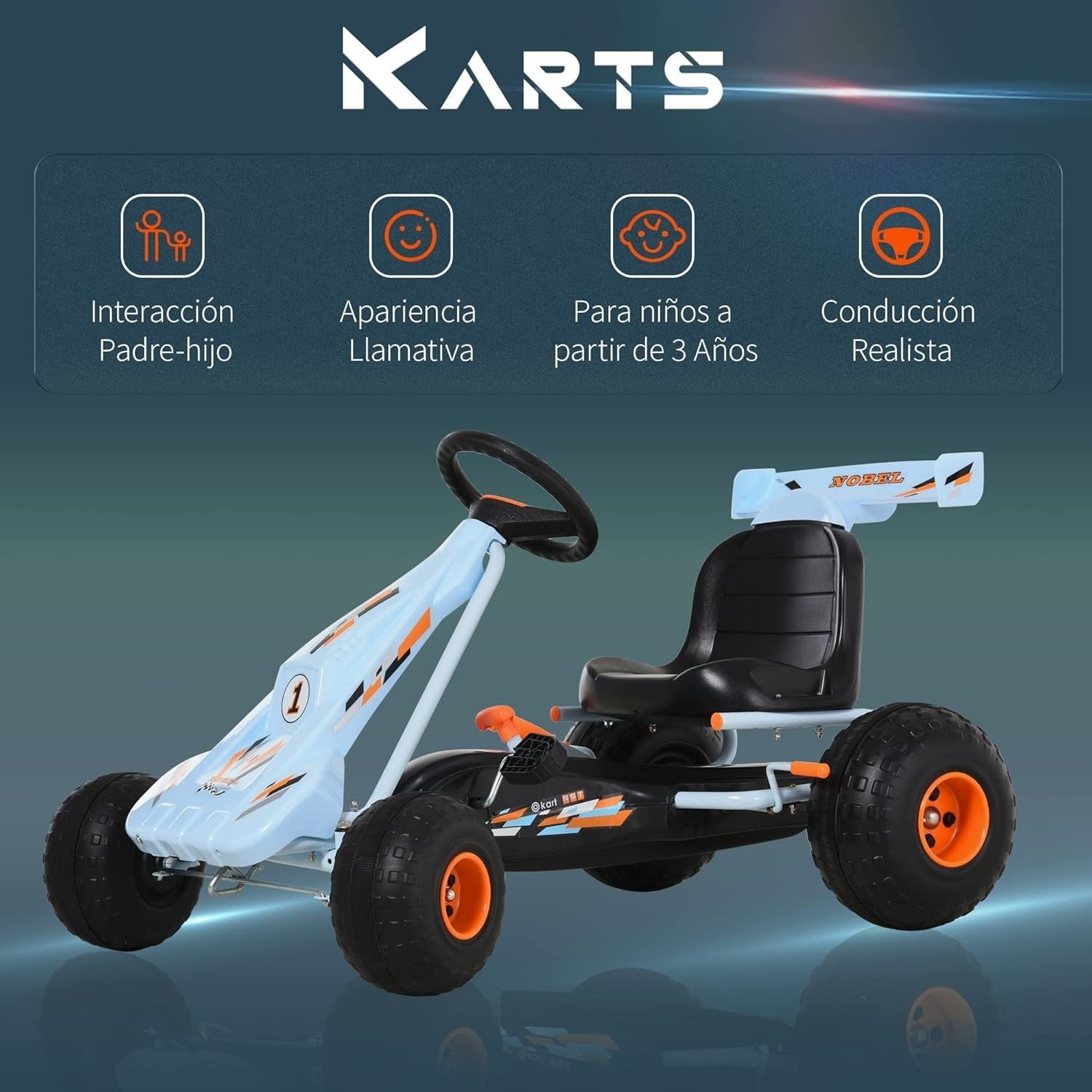 Kids Pedal Go Kart Ride On Car Adjustable Seat Brake Steering Wheel 35kg