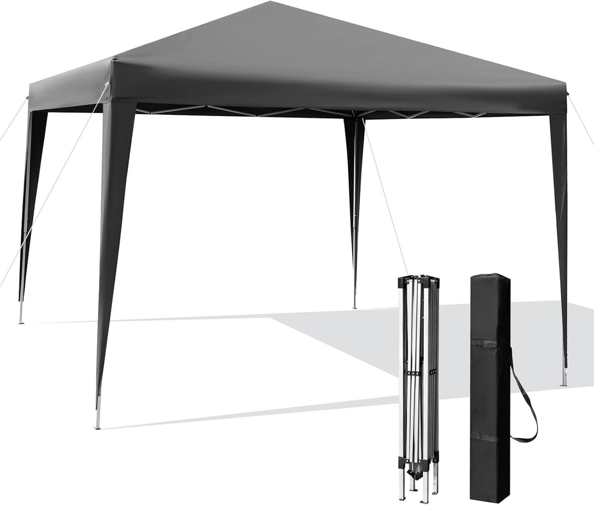 3x3m Pop Up Gazebo Adjustable Waterproof Outdoor Canopy w/ Bag Grey