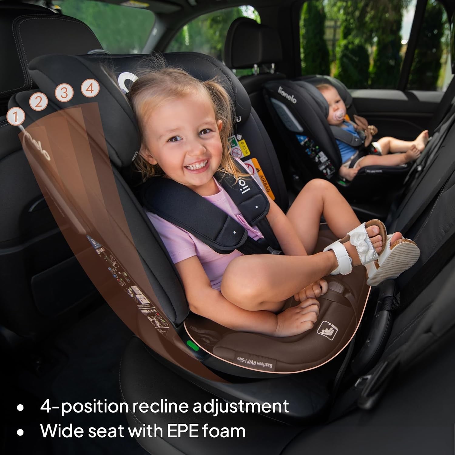 i-Size 360° Rotating Car Seat ISOFIX 0–12 Years Rear & Forward Facing