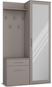 Modern Clay Hallway Wardrobe with Hooks, Shelves & Shoe Storage, 180cm