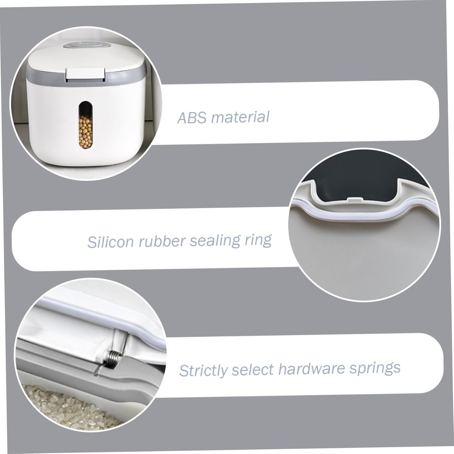 10KG Airtight Rice Storage Container BPA Free Dispenser with Measuring Cup