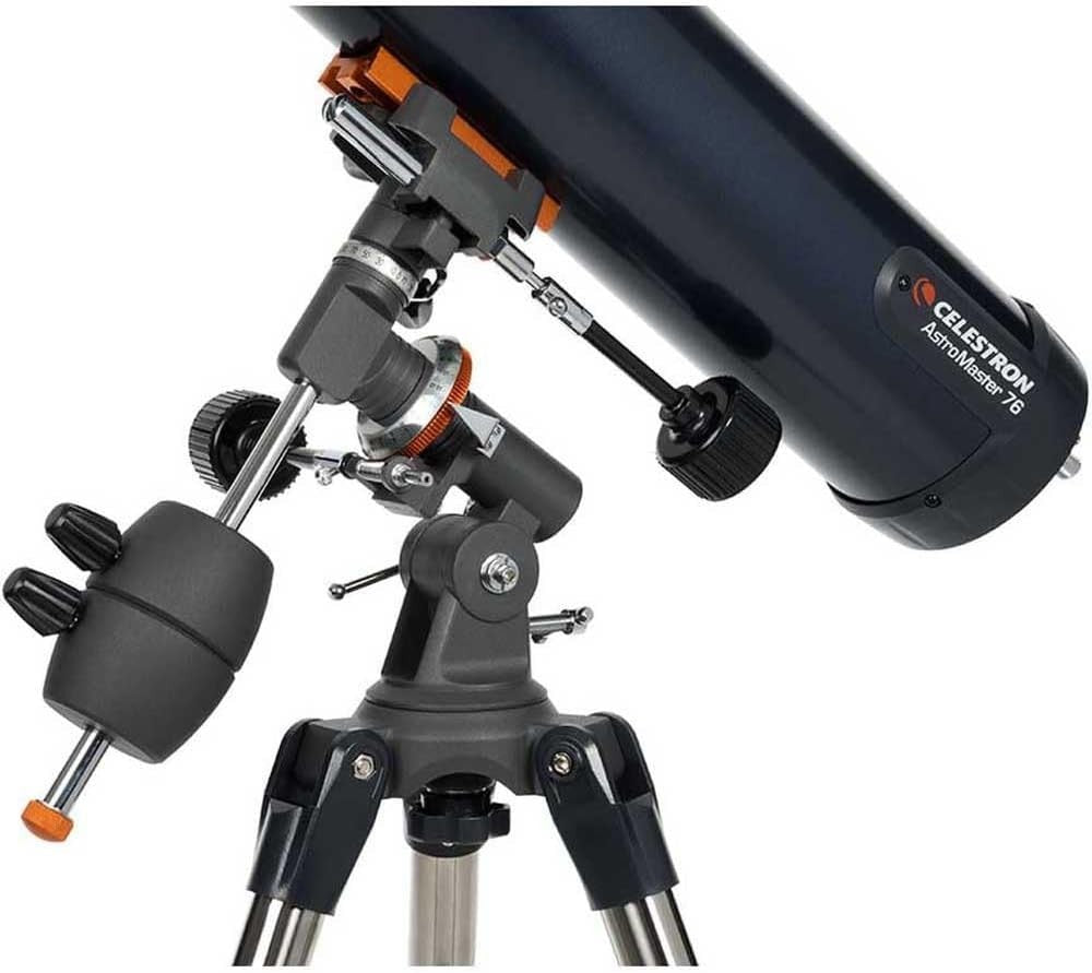 76mm Newtonian Reflector Telescope with EQ Mount, Eyepieces & Tripod, Blue