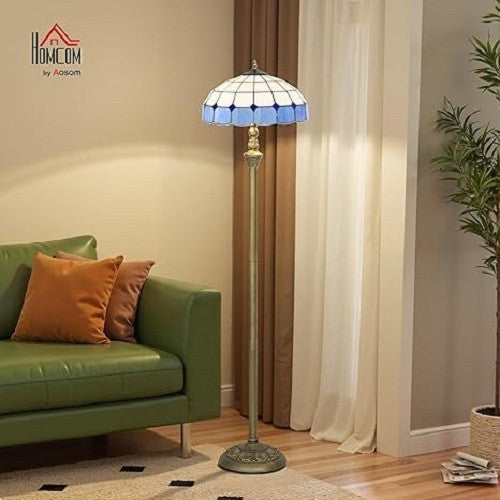 Tiffany Style Floor Lamp Stained Glass Vintage Standing Light 152cm Tall
