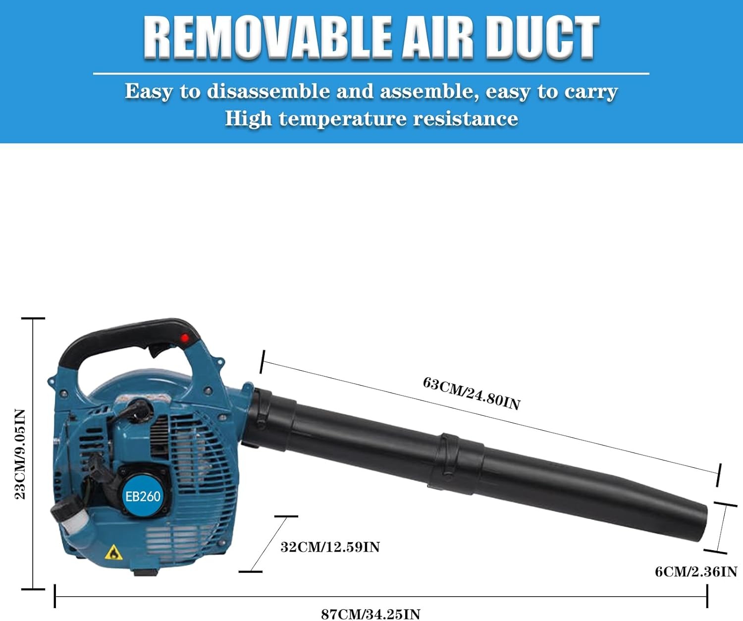 26cc Petrol Leaf Blower Handheld High Power Garden Leaves Snow Debris Cleaner