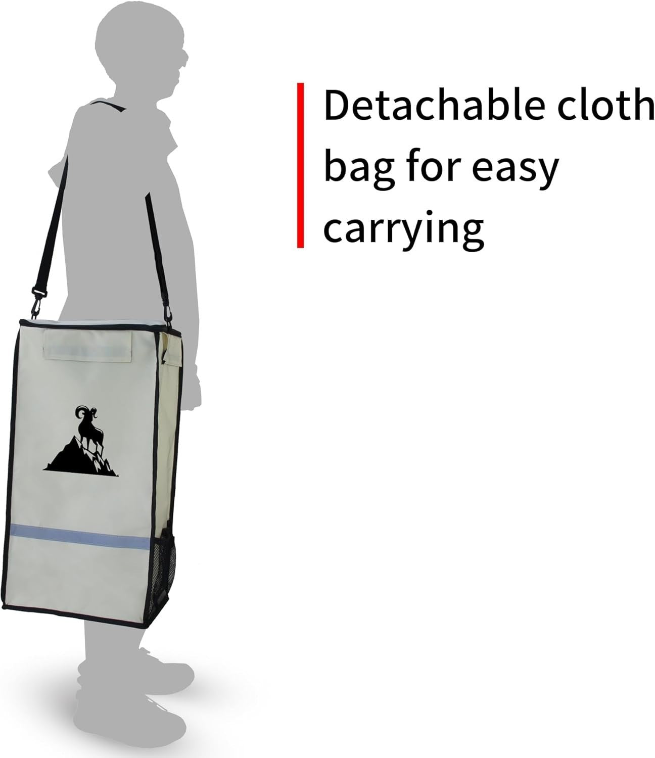 Foldable Shopping Trolley 45L Lightweight Cart w/ Insulated Bag & Wheels