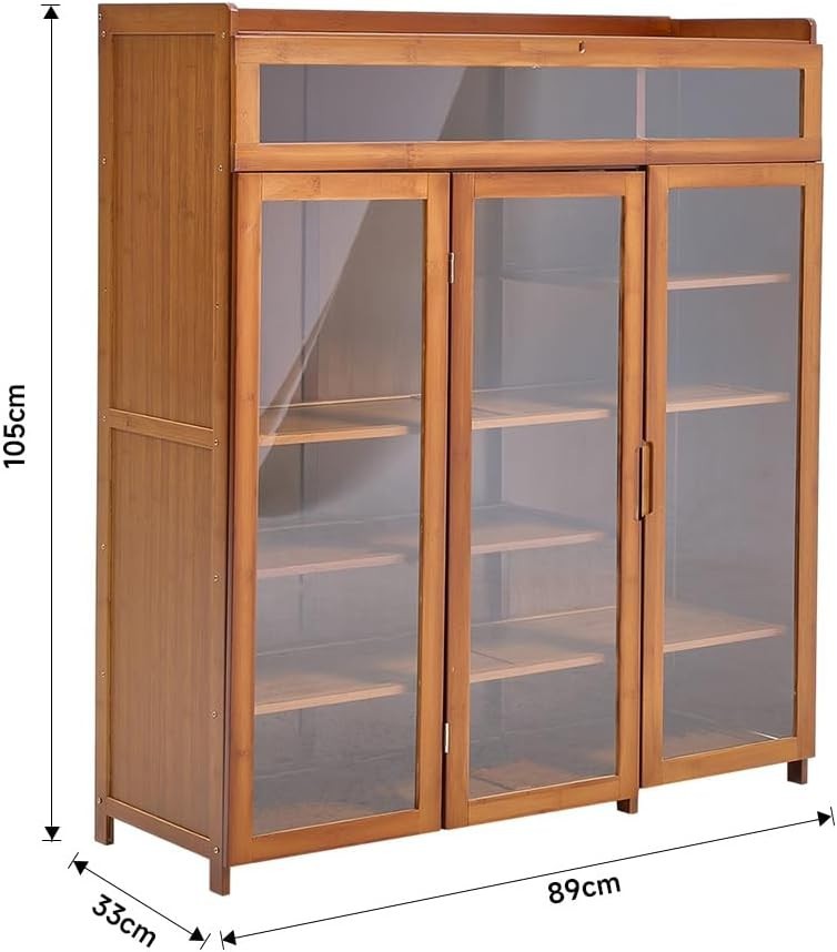 5-Tier Wooden Shoe Cabinet with Doors & Drawer Dustproof Storage Unit
