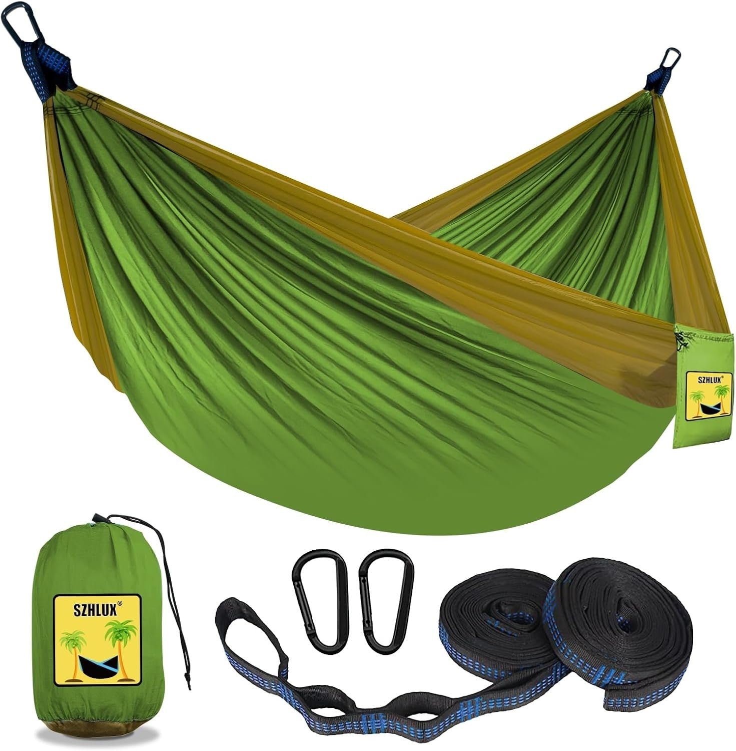 Double Camping Hammock with Tree Straps – 500lb Rated, Portable & Lightweight