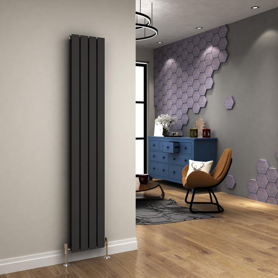 Vertical Designer Radiator Anthracite 1800x300 Double Flat Panel BathroomVertica