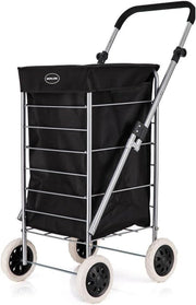80L Large 4 Wheel Foldable Shopping Trolley Lightweight Durable