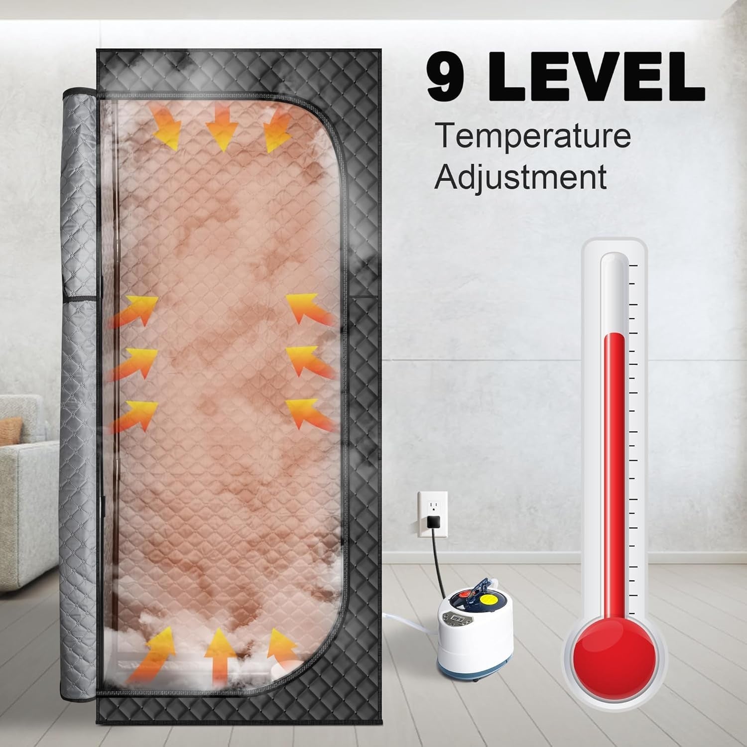 Portable Steam Sauna Tent Home Spa XL Full Body Detox Steamer 2.6L 1500W Fast