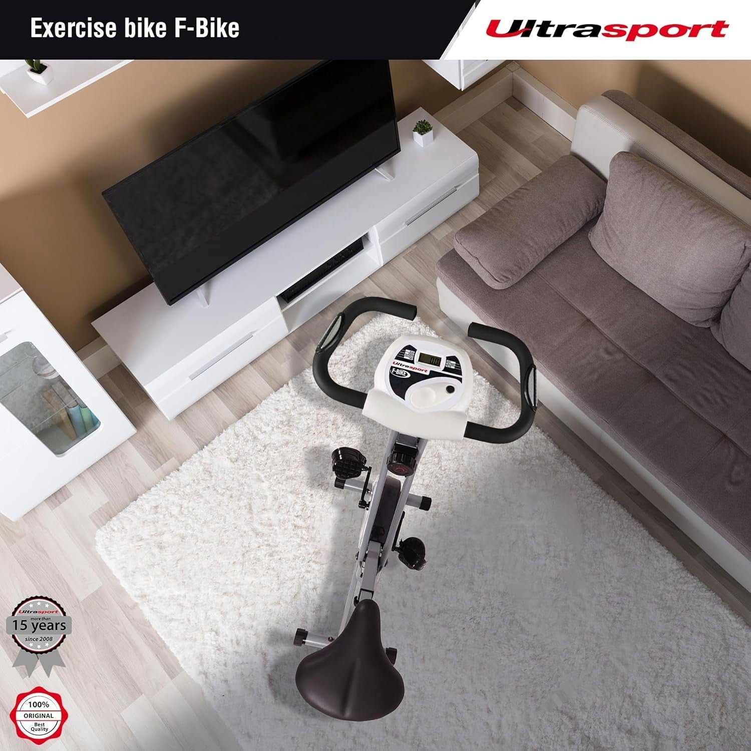 Ultrasport Folding Exercise Bike Quiet Magnetic X-Bike w/ LCD & Pulse Sensors