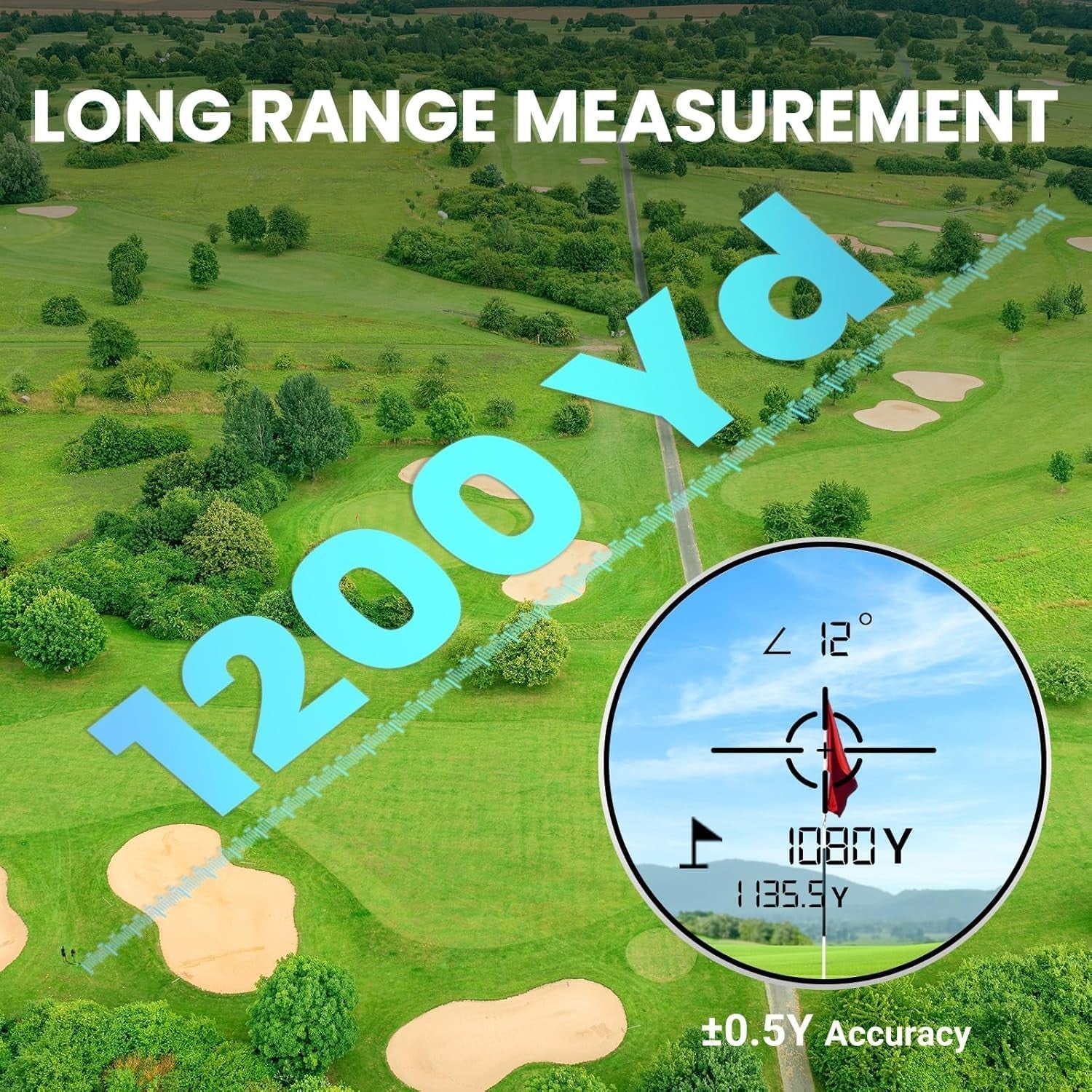 Golf Rangefinder 1200 Yards Slope Switch Flag Lock Rechargeable Laser
