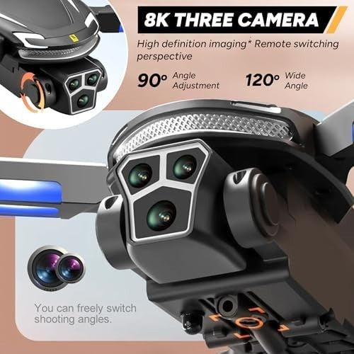 Taslo RM Drone with Camera, Brushless Motor, 2 Batteries, Foldable, HD 4K