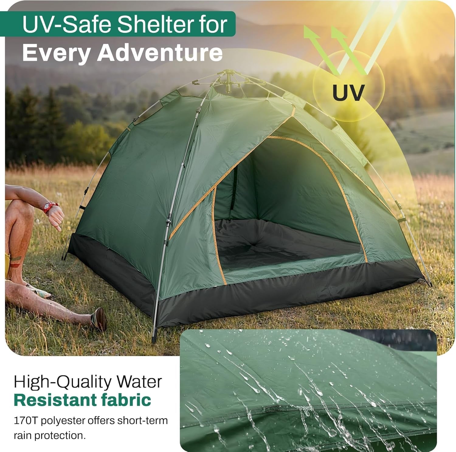 4 Person Automatic Camping Tent Hydraulic Dome Waterproof