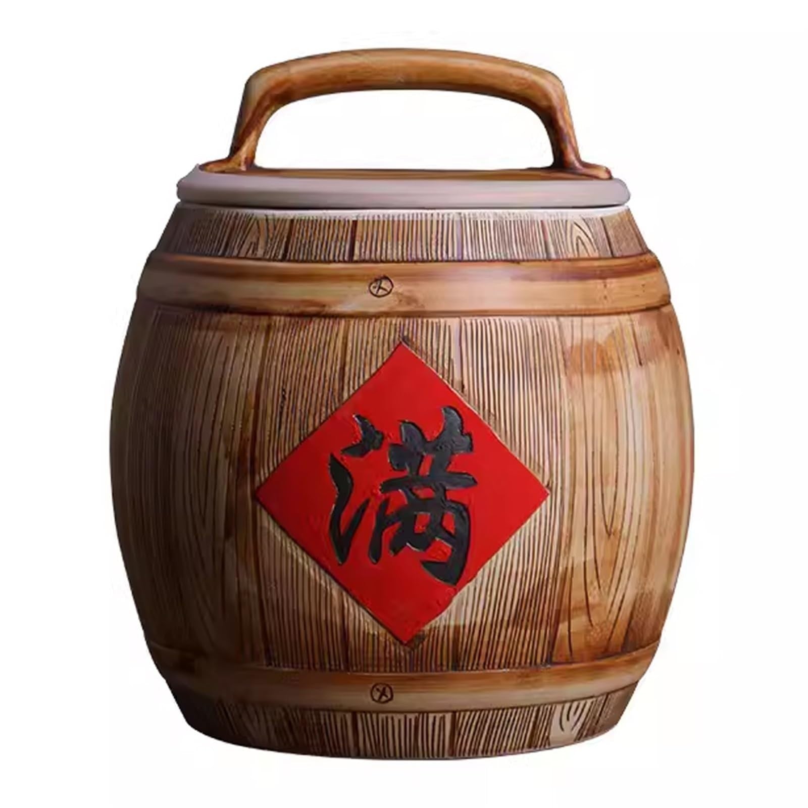 5KG Ceramic Rice Jar with Lid Chinese Style Grain Storage Container