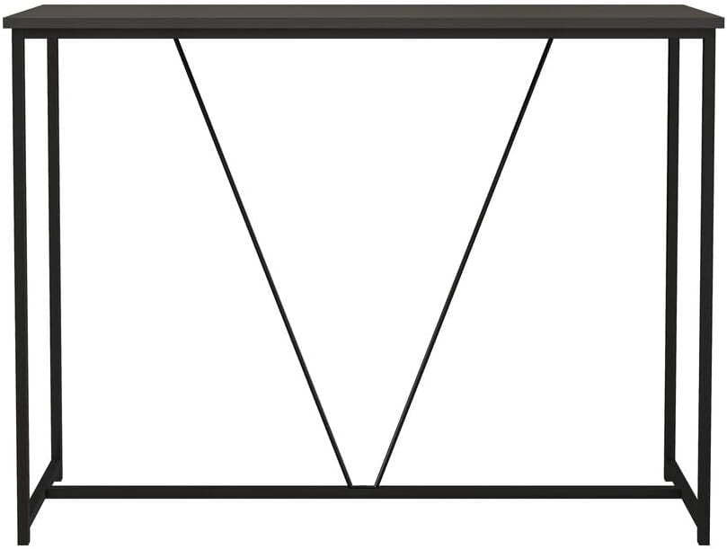Slim Modern Console Table with Metal Frame & Display Shelf, 100cm