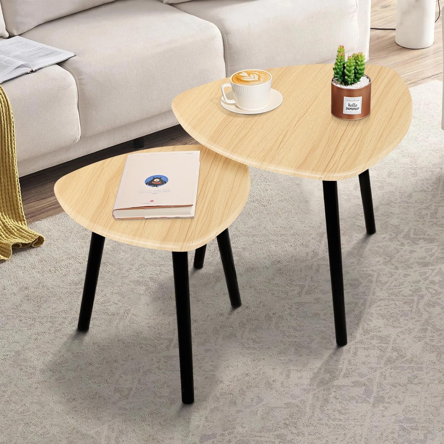 Walnut Wood Coffee Table End Side Accent Furniture 55x55cm Home Office Decor