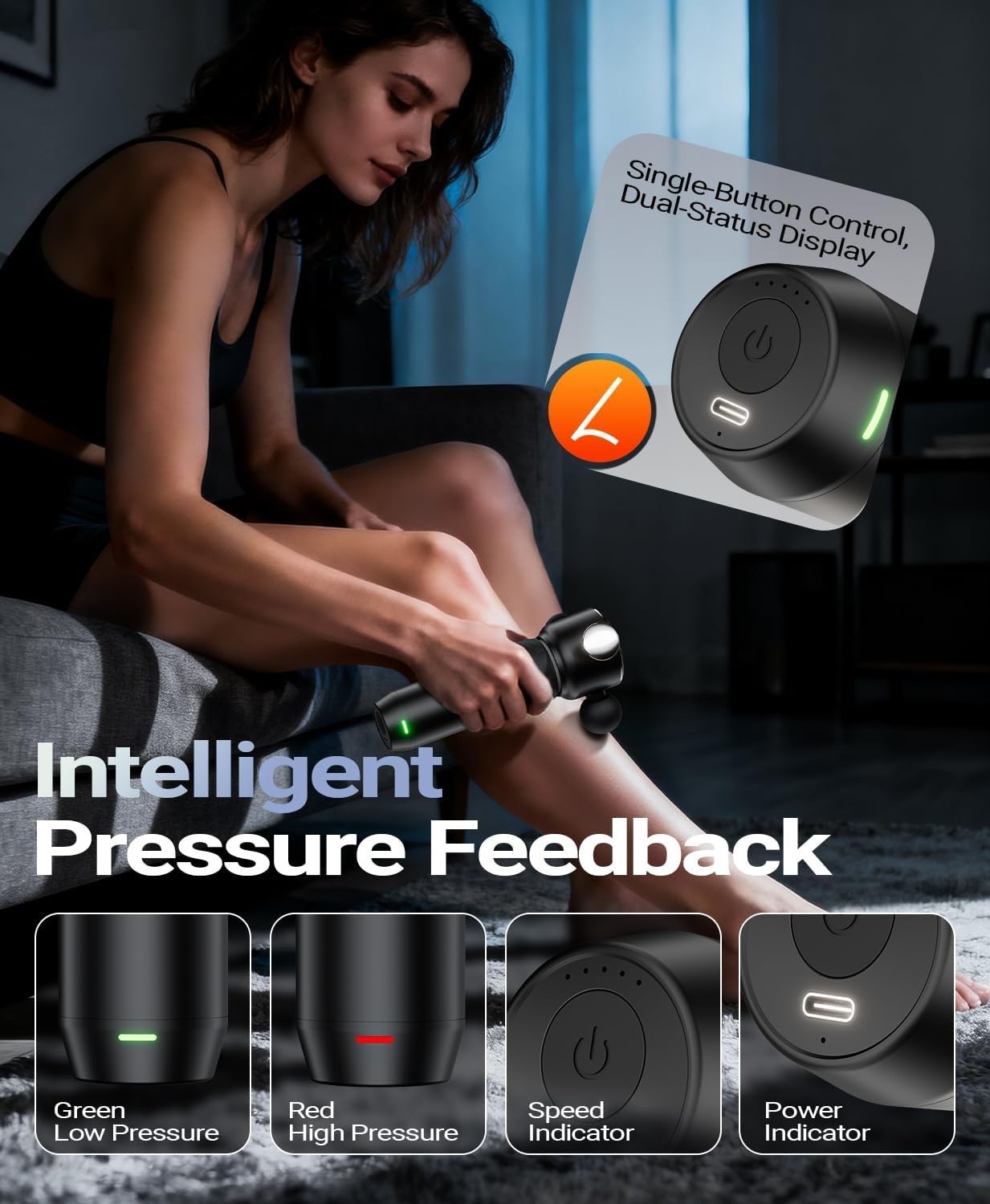 Deep Tissue Massage Gun Trigger Point Muscle Massager Quiet Rechargeable