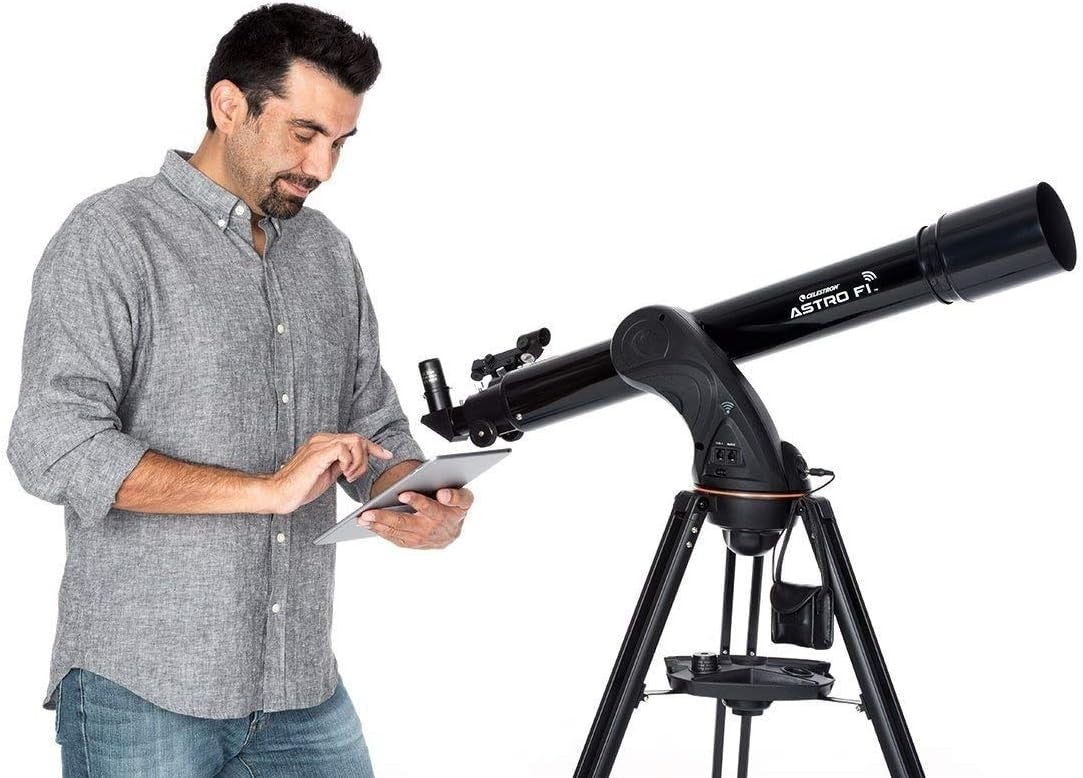 90mm Astro-Fi WiFi Refractor Telescope 150mm Lens Altazimuth Mount