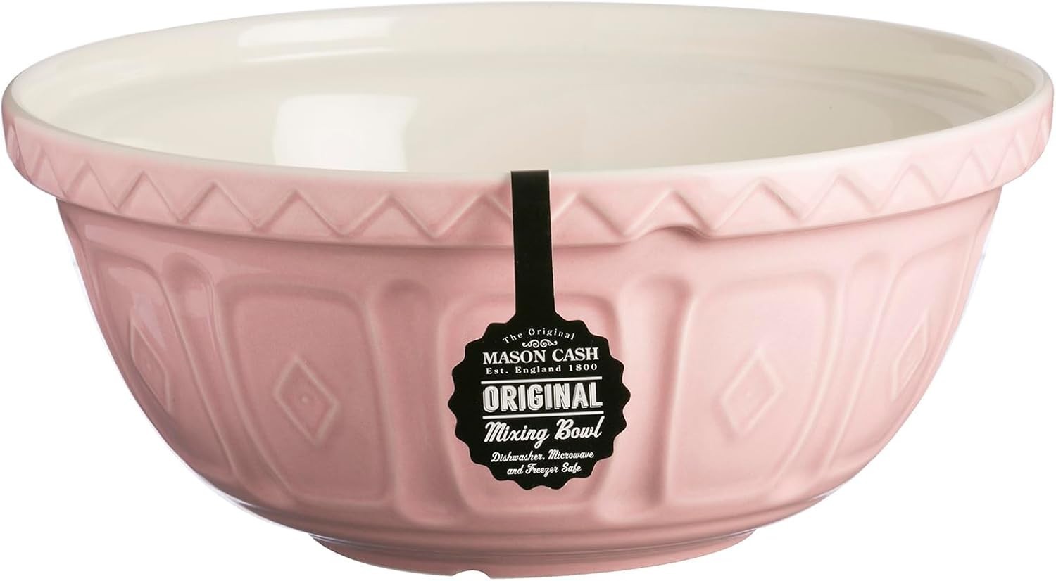 Pink Ceramic Mixing Bowl 4L Earthenware Baking Bowl