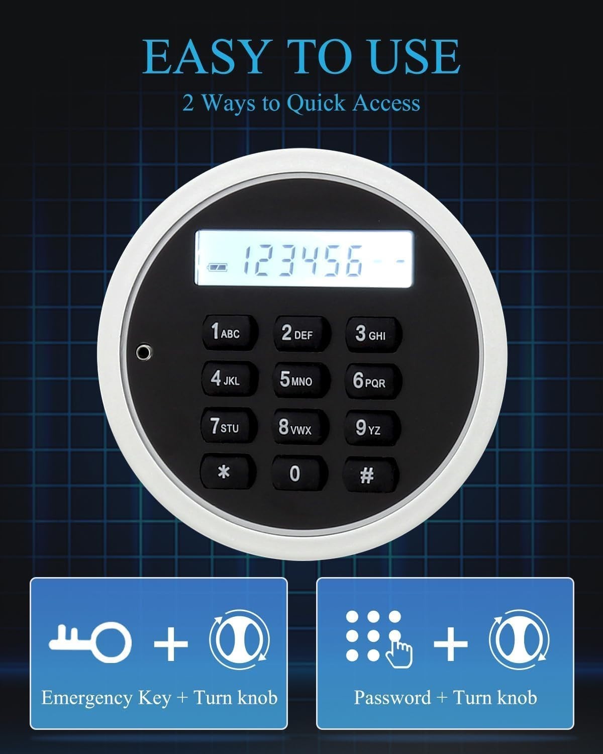 34L Digital Security Safe Electronic Keypad Cash Document Lock Box