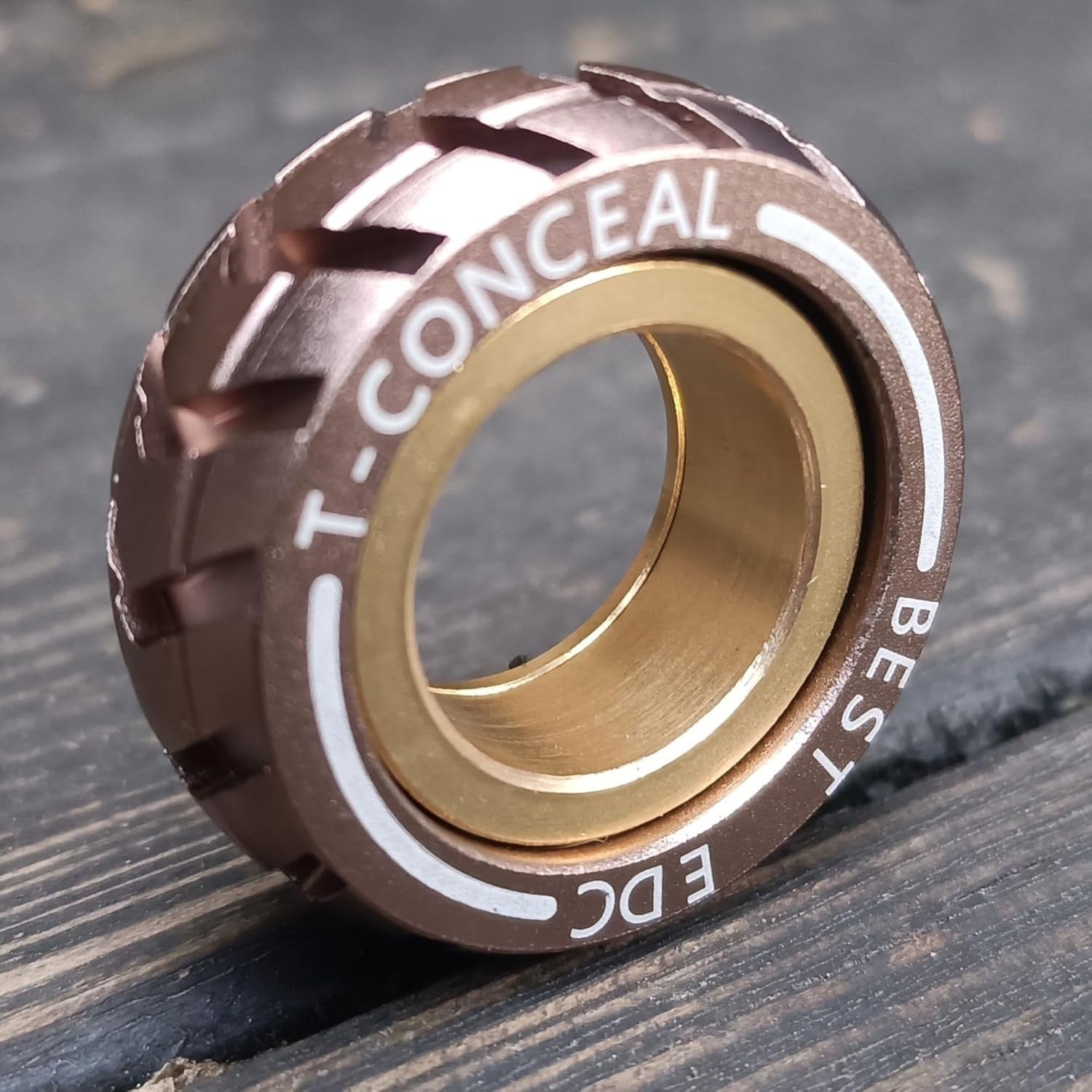Gold Magnetic Haptic Fidget Ring Stainless Steel Quiet Stress Toy