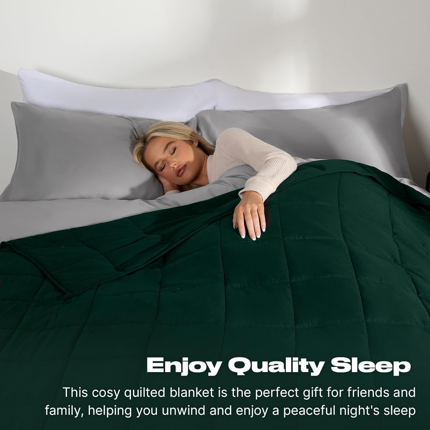 Weighted Blanket Adults Forest Green 6kg 125x180cm Calming Sleep Aid